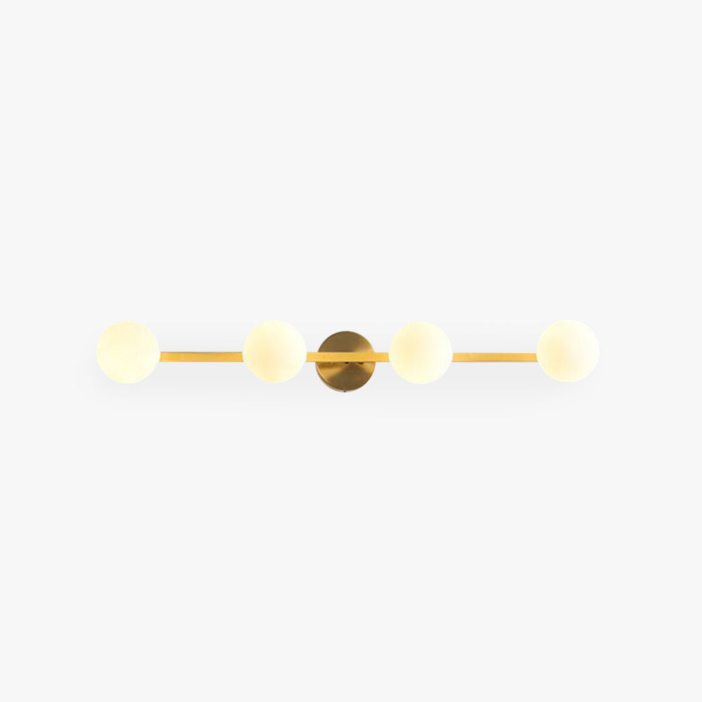 Valentina Retro Globe Linear Metal/Glass Wall Lamp, Gold, Bathroom