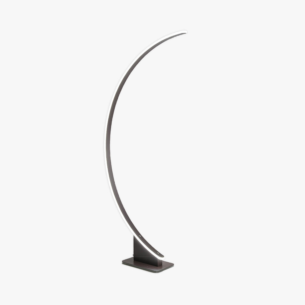 Edge Modern Minimalist Arched Metal Floor Lamp, Black