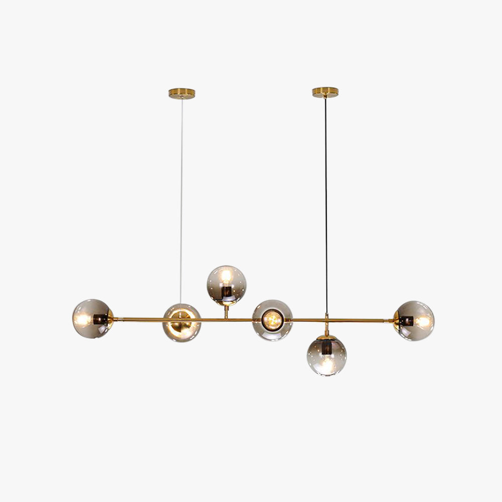 Valentina Modern Bubble Metal/Glass Pendant Light, Gold