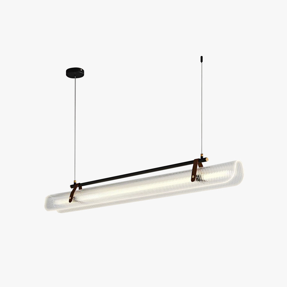 Edge Pendant Light Linear Modern, Acrylic/Metal, Black/Gold, Study