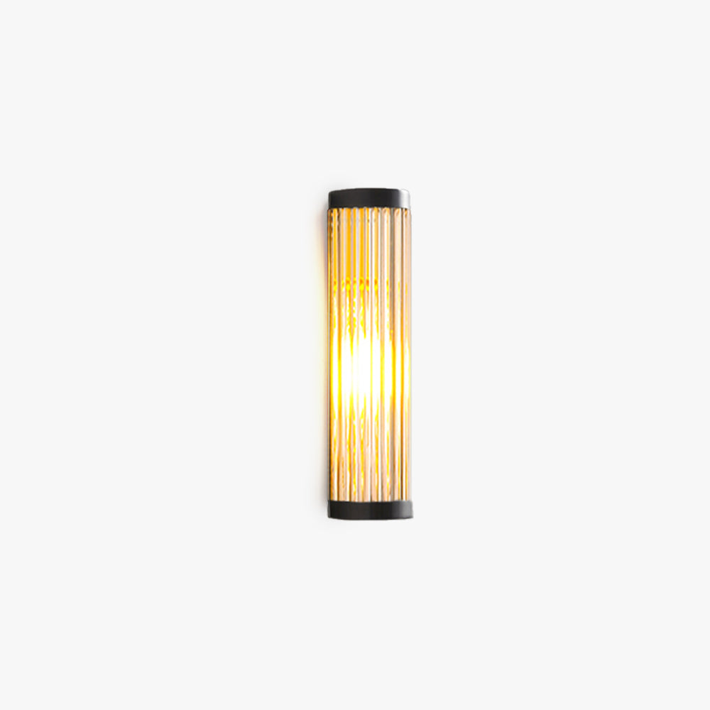 Orr Modern Semi-Cylindrical Metal/Glass Outdoor Wall Lamp, Black