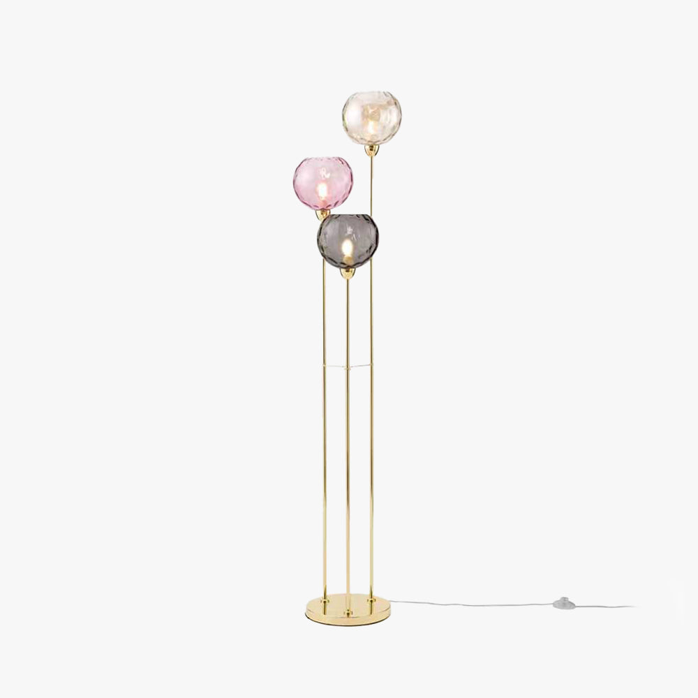 Hailie Designer Bubble Floor Lamp, Metal/Glass