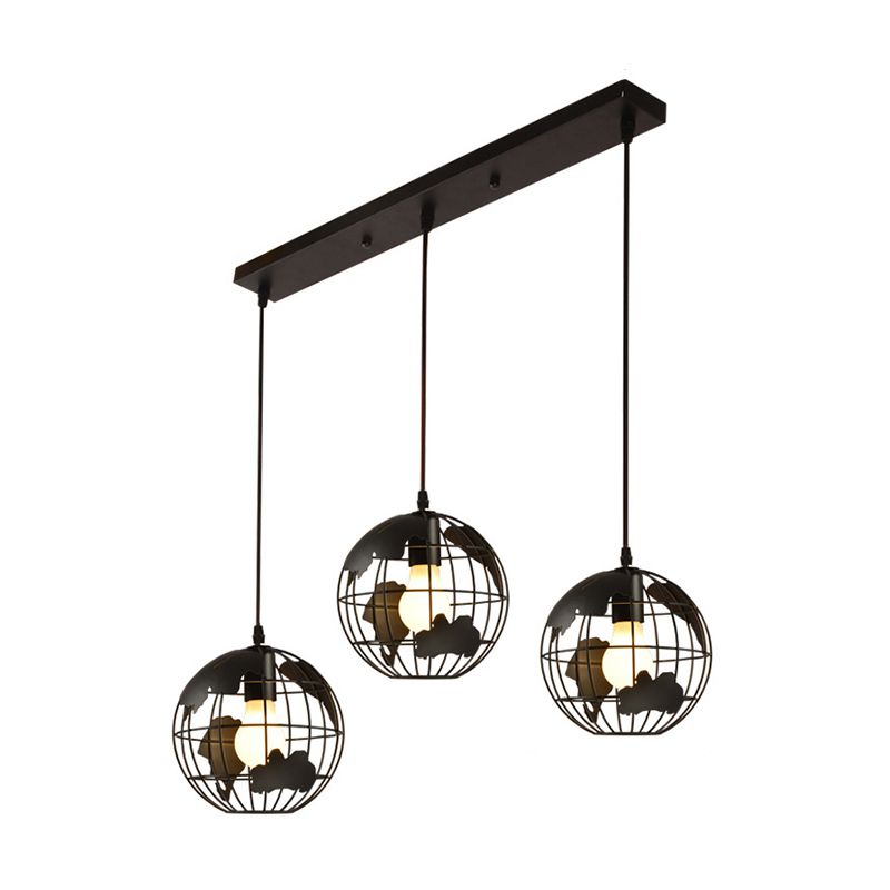 Alessio Cluster Globe Pendant Light, Black & White