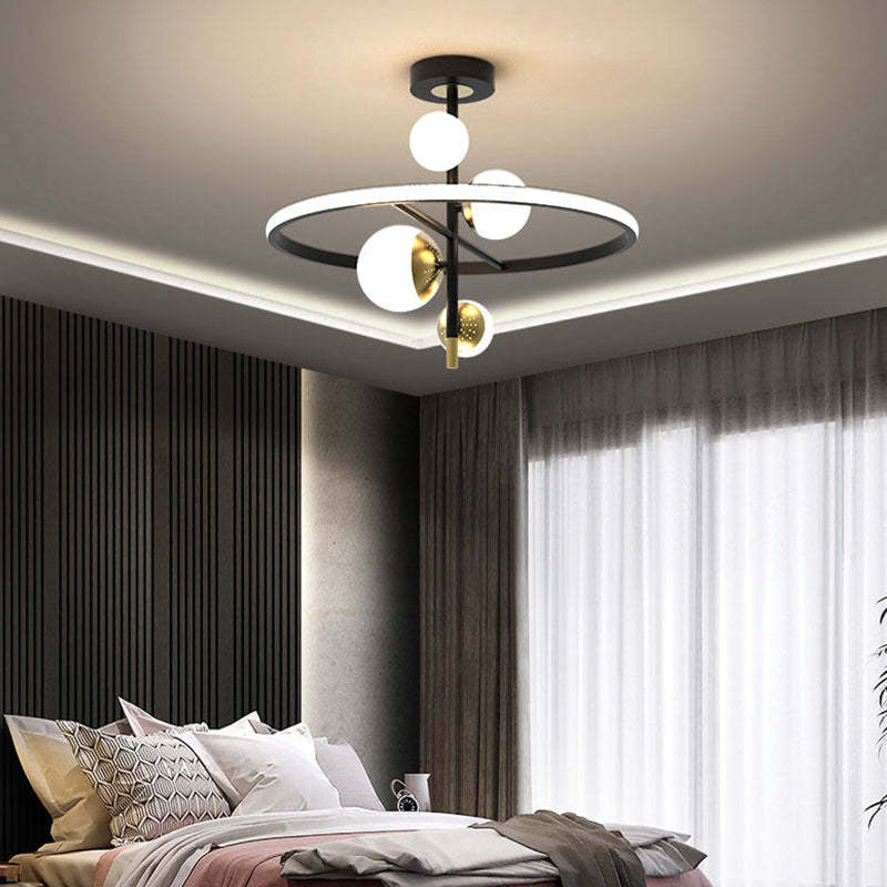 Valentina Semi-Flush Mount Ceiling Light, Gold & Black, 2 Style