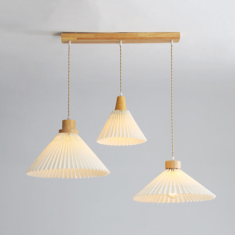 Ozawa Pendant Light Umbrella Shape Art, Wood, White, Bedroom