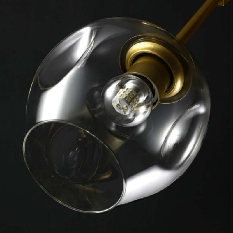 Valentina Modern Bubble Metal Pendant Light, Black/Gold