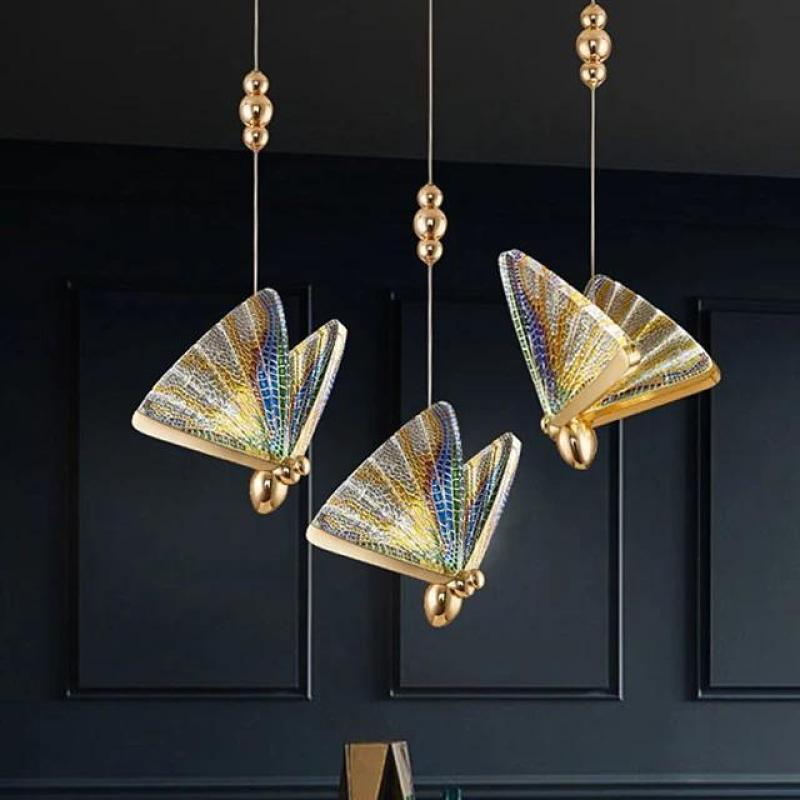 Kady Art Deco Butterfly Pendant Light, 2 Color