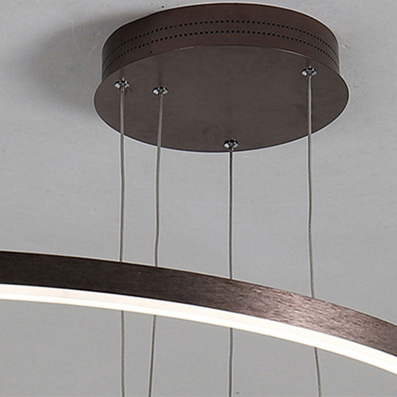 Arisha Modern Pendant Light Tir-Circle, Black/Gold/Coffee, Metal