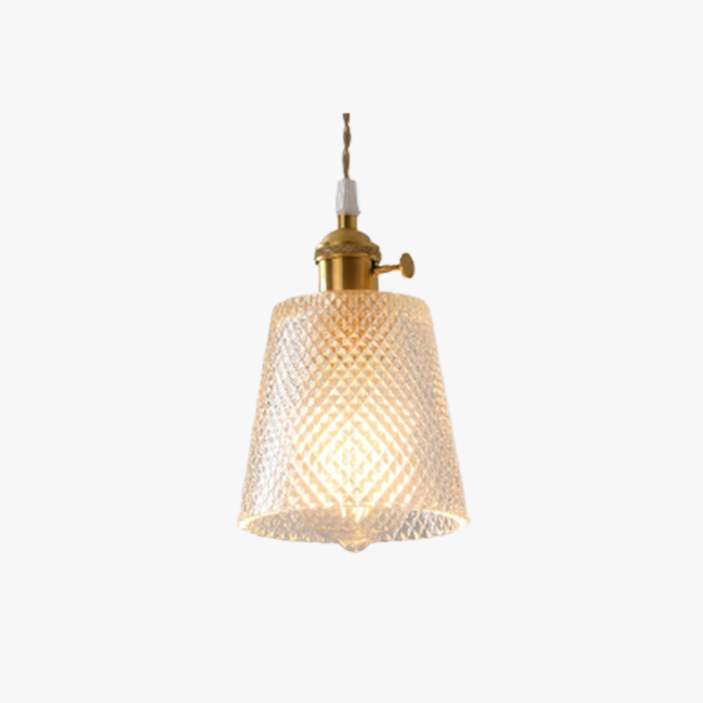 Hailie Art Deco Blown Brass & Glass Pendant Light, 7 Styles