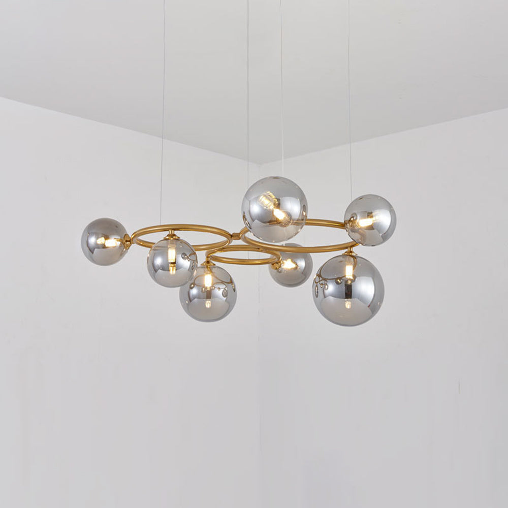 Valentina Modern Designe Wave Metal/Glass Pendant Light, White/Gold