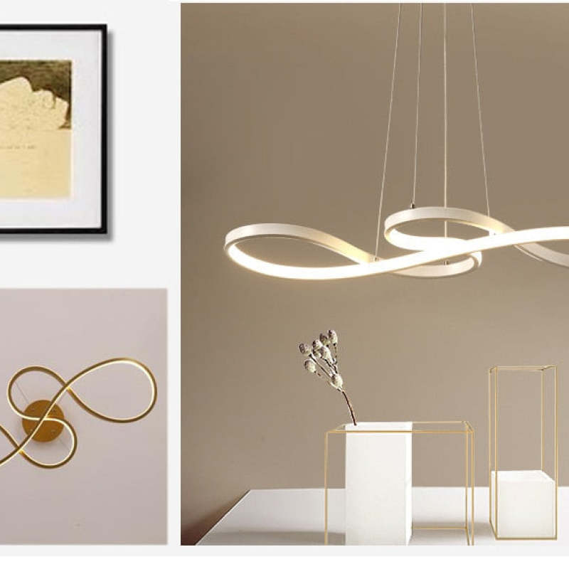 Louise Modern Chandelier Linear Pendant Light, Black & Gold