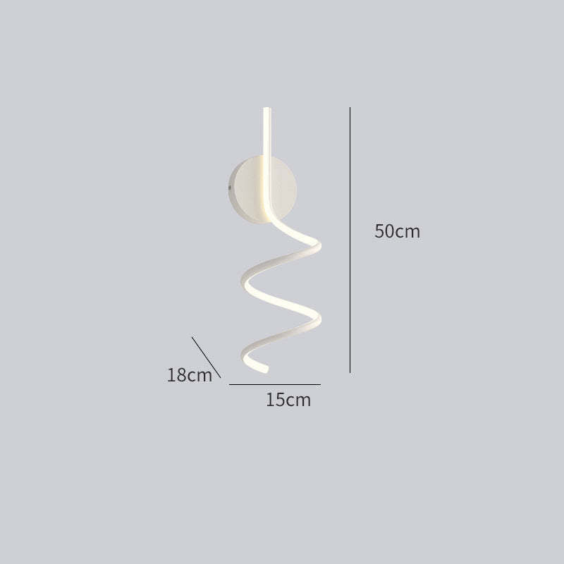 Louise Modern LED Art Interior Wall Light Spiral, Black & White