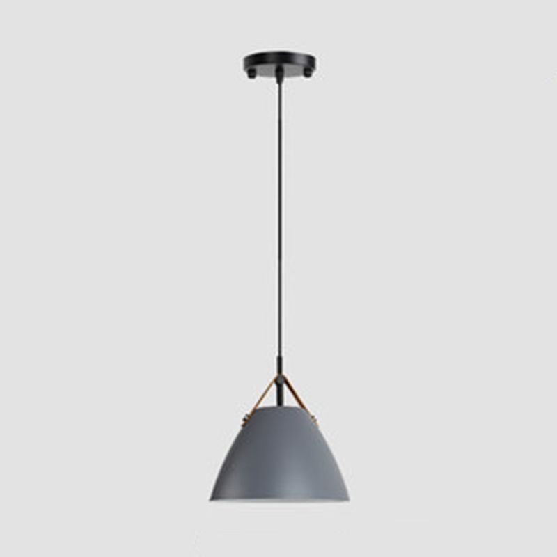 Morandi Modern Frisbee Shaped Metal Pendant Light, Black/White