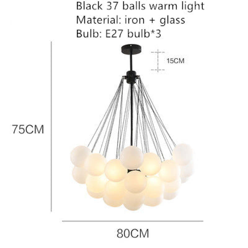 Valentina Glass Globe Pendant Light Bubble, Gold/Black