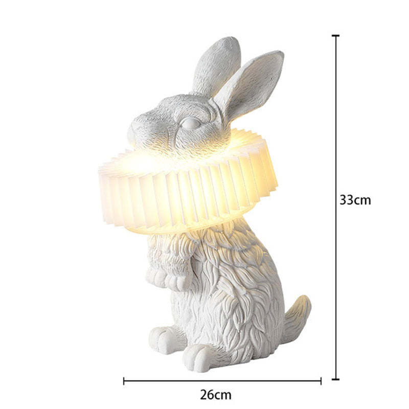 Alice Decorative Modern Rabbit Table Lamp White Resin Bedroom