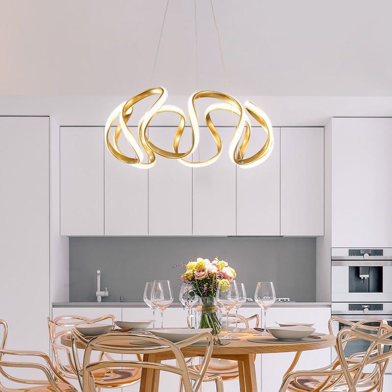 Louise Modern Irregular Flower Metal/Silicone Pendant Light, 3 Colors