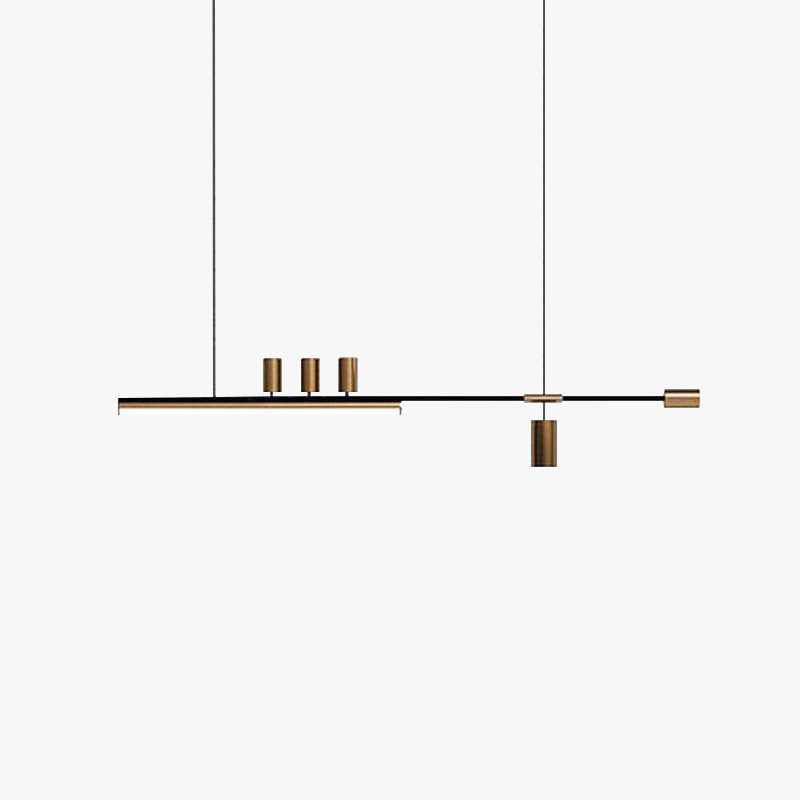 Edge Modern Minimalist Liner Metal/Acrylic Pendant Light, Gold/Black