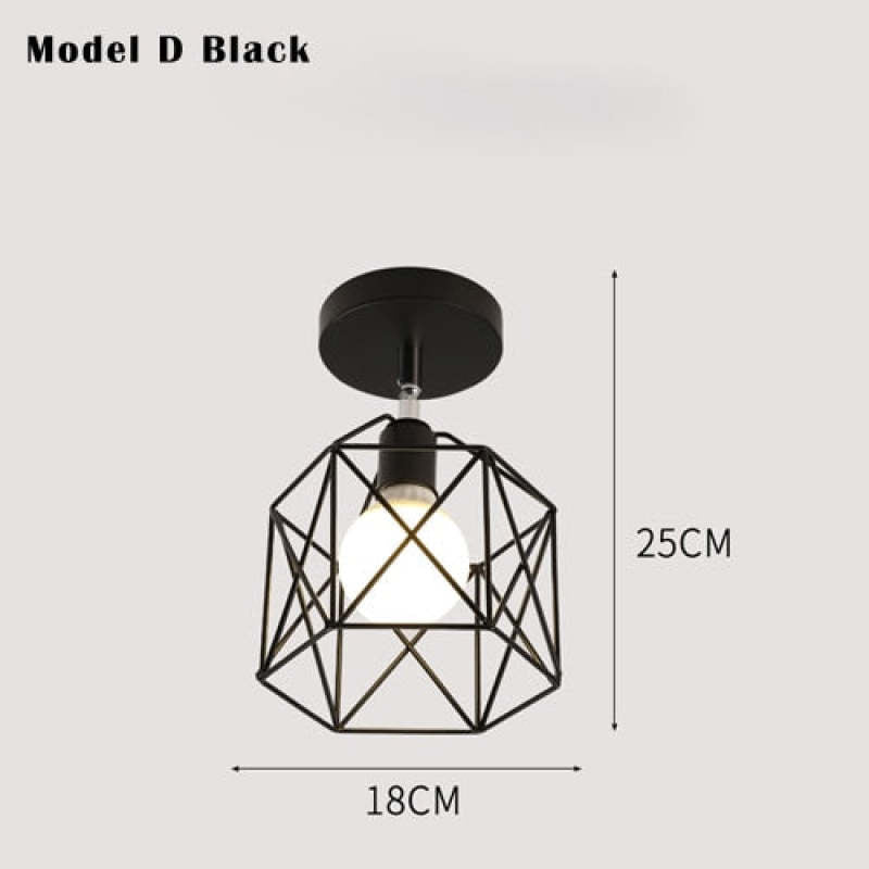 Herbert Modern Nordic Metal LED Flush Mount Ceiling Light, Black/White
