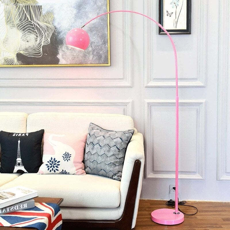 Macaron Modern Fishing 1 Light Arc Floor Lamp, Metal