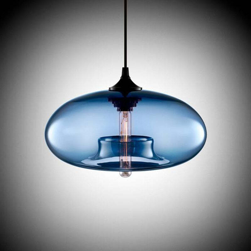 Hailie Modern Bread Shaped Glass Pendant Light, 6 Colour