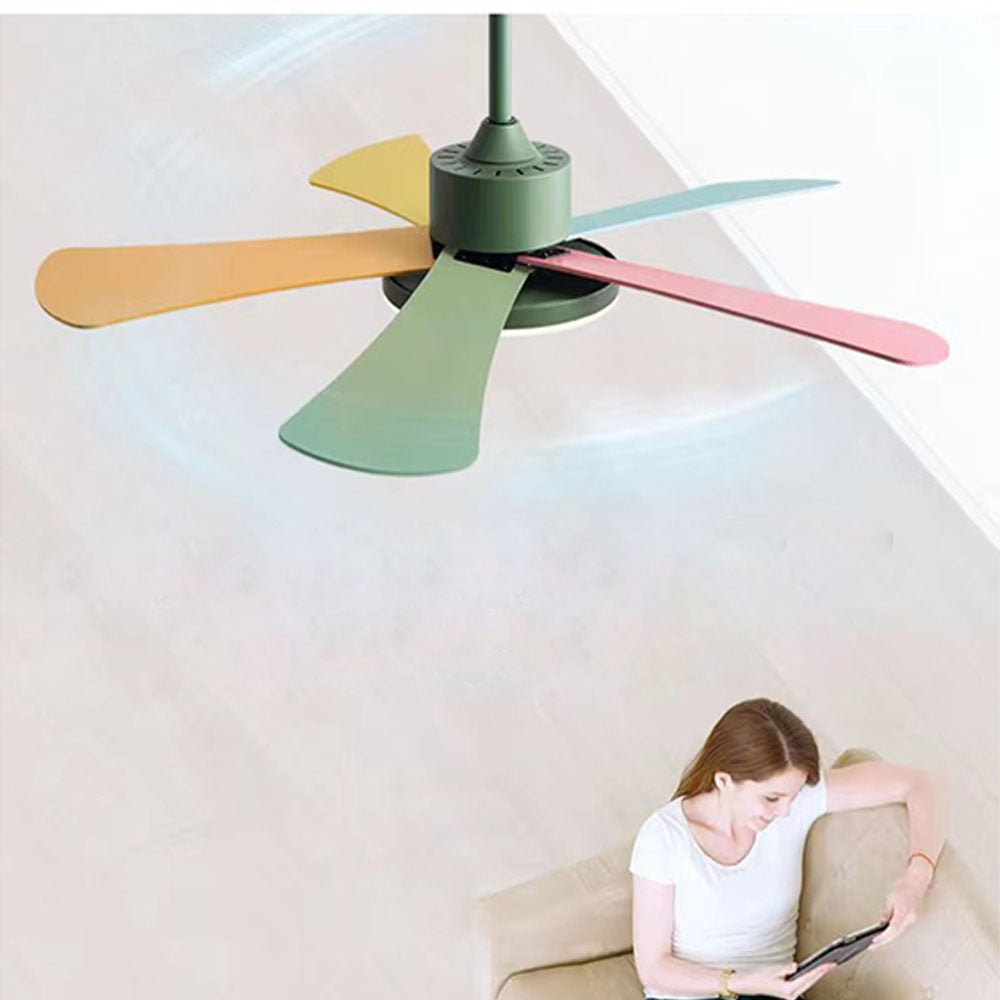 Morandi 5-Blade DC Colorful Ceiling Fan with Light, Summer, 41''