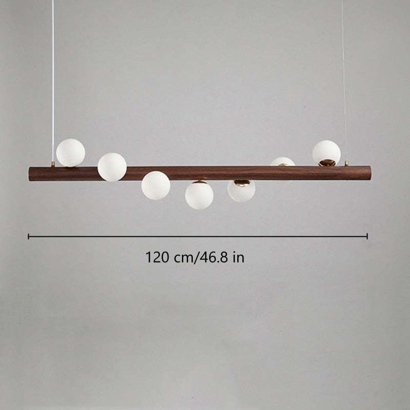 Valentina Glass Bubble Pendant Light Wood/Walnut