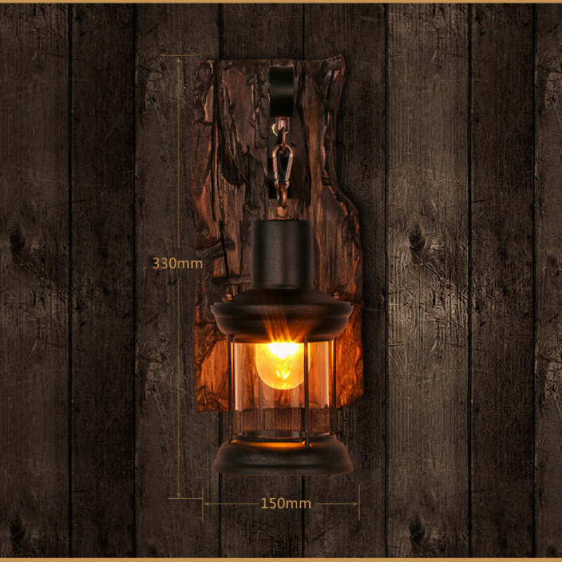 Alessio Vintage Lantern Metal Classic Industrial  Wall Lamp