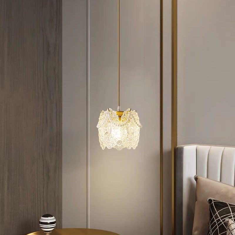 Kirsten French Lacey Flower Metal/Acrylic Pendant Light Gold