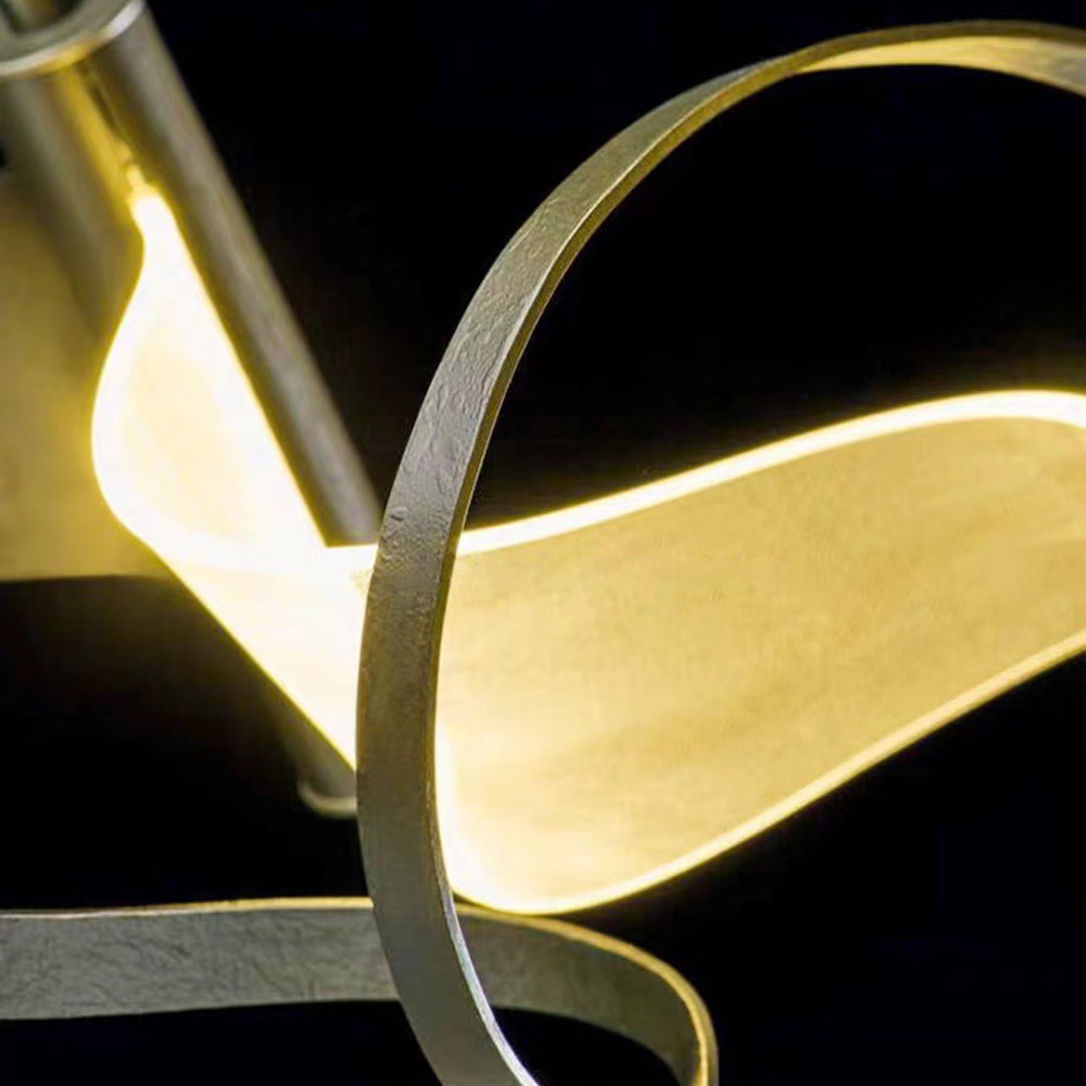 Louise Metal Gold Pendant Light, Wavy Shape