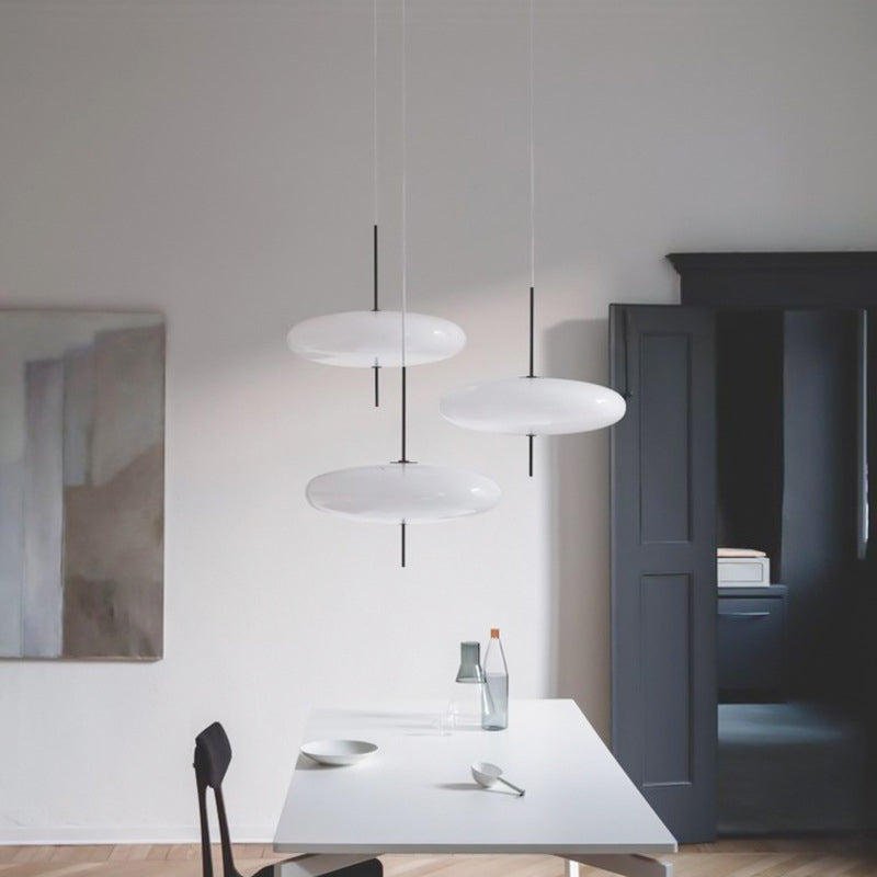 Leilani Nordic Modern Oval Single Pendant Light, White