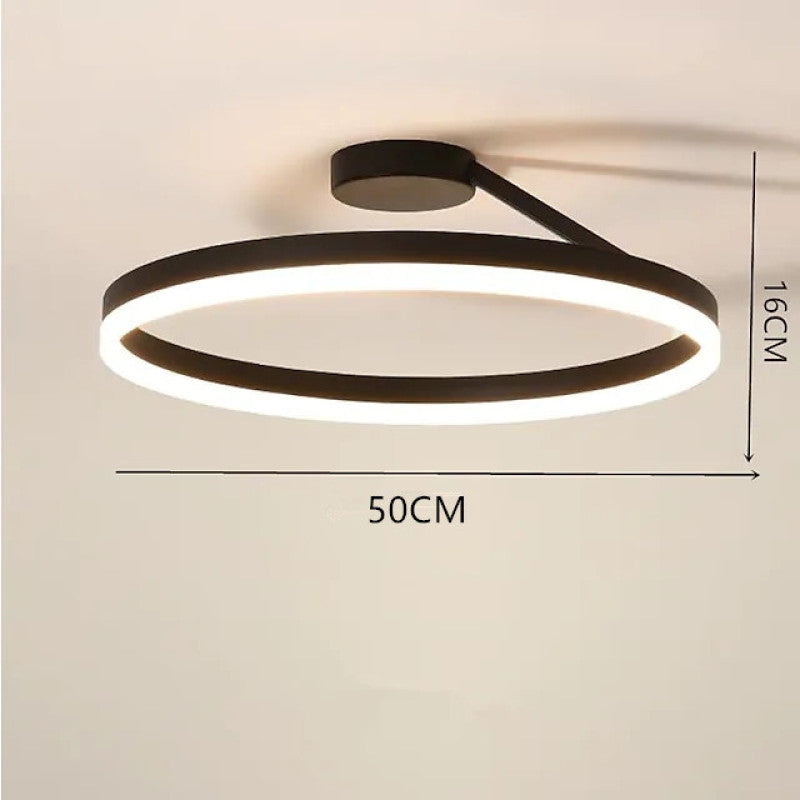 Arisha Modern Circle Flush Mount Ceiling Light, Black & White