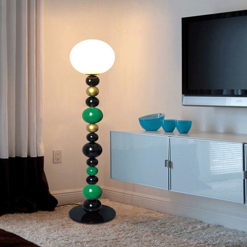 Morandi  Modern Ball Metal Colorful  Floor Lamp, Red/Green
