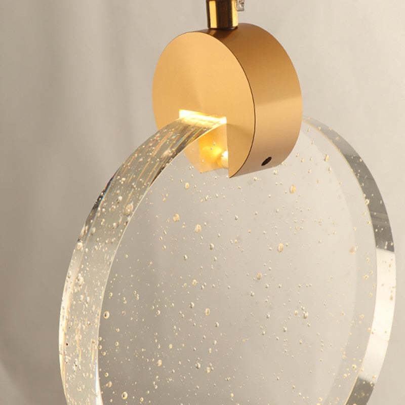 Kristy Luxury Circular Ripple  Round Crystal Golden Chandelier