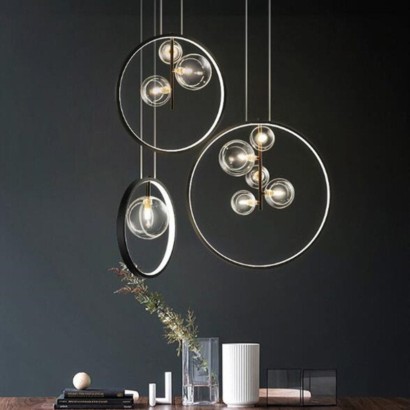 Nordic Glass Bubbles LED Modern Pendant Light for Dining Room