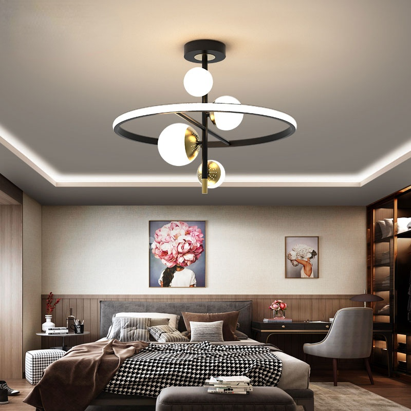 Valentina Semi-Flush Mount Ceiling Light, Gold & Black, 2 Style