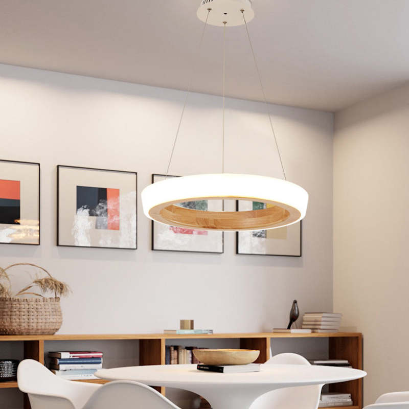 Ozawa Modern Ring Wood Pendant Light