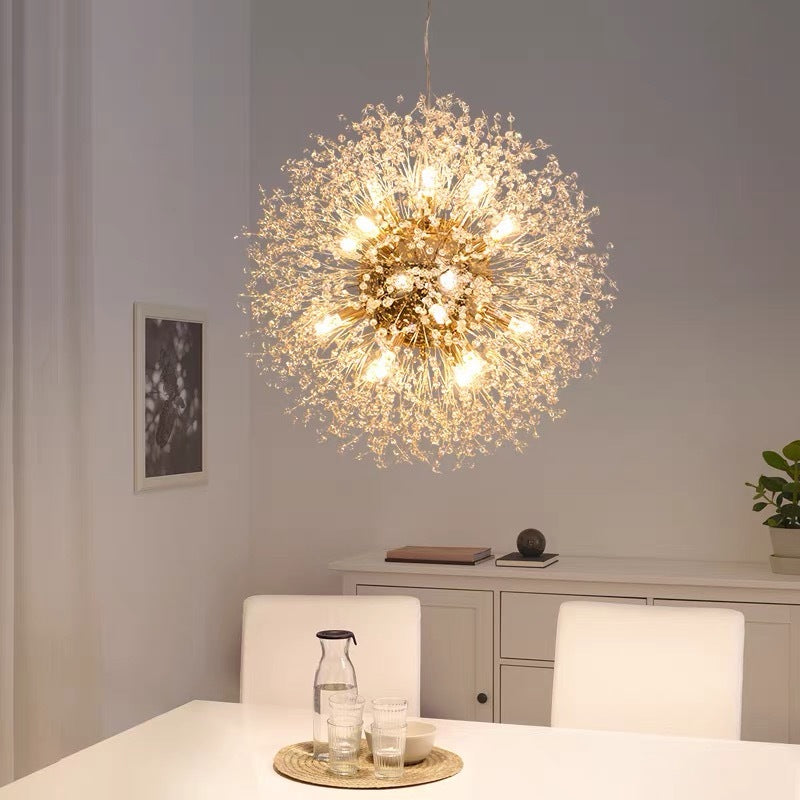 Lili Elegant Dandelion Metal/Acrylic Pendant Light, Gold/Chorme