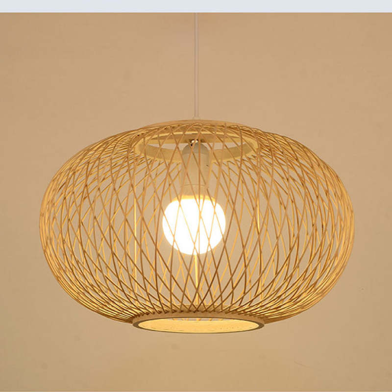 Rattan Handmade Bamboo Vintage Hanging Light Pendant Light