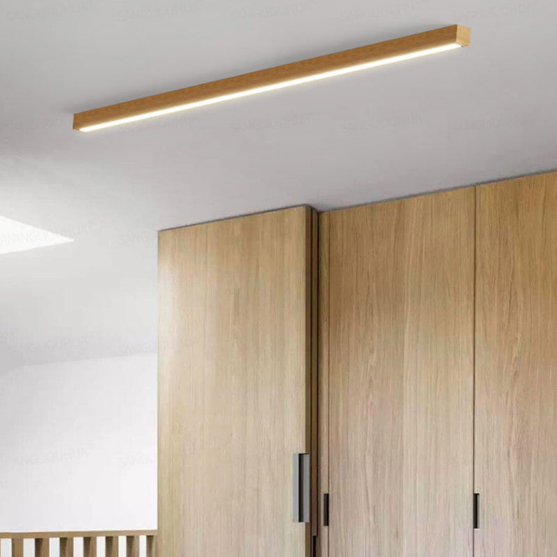 Edge Linear Ceiling Light, Wood, 23.6"/39.4"