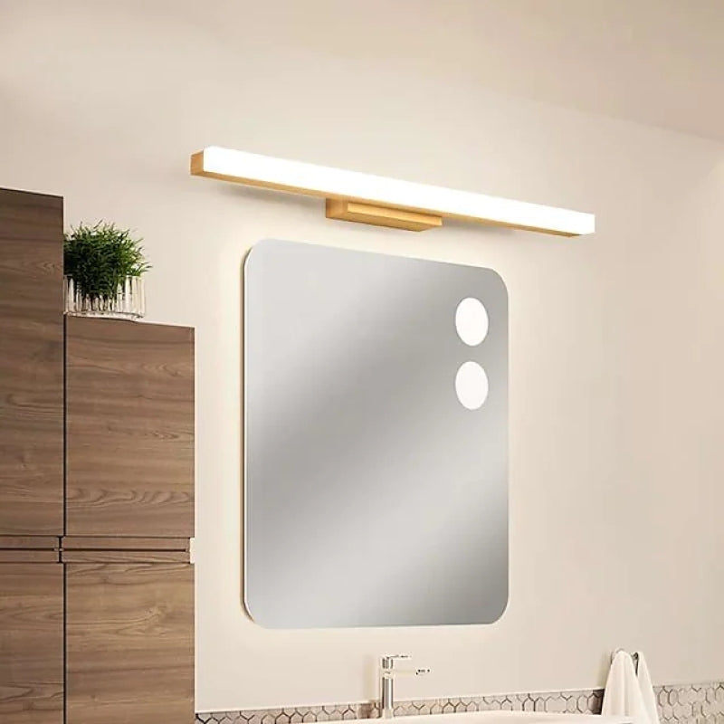 Leigh Modern Minimalist Linear Wooden Wall Lamp, Wood/Walnut