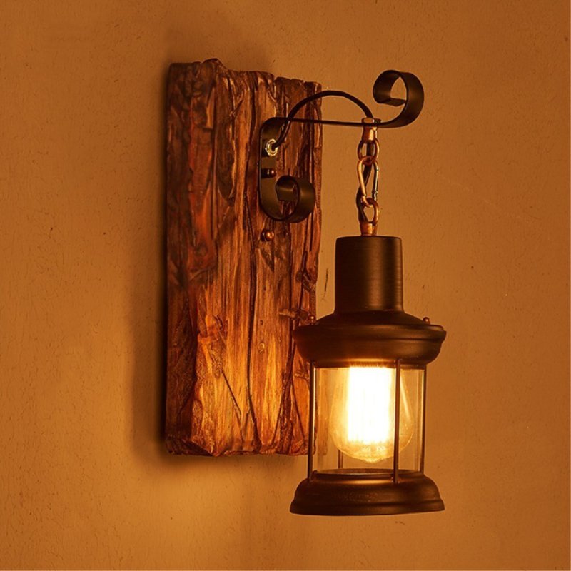 Alessio Vintage Lantern Metal Classic Industrial  Wall Lamp