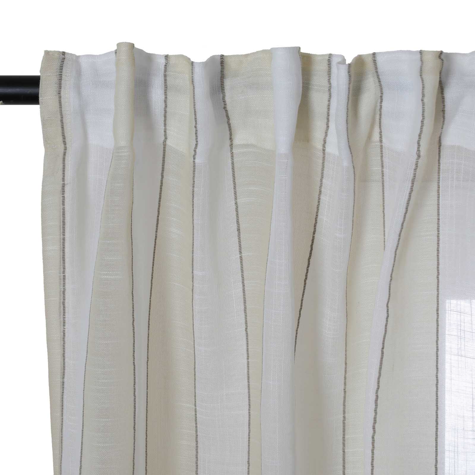 PureEase Woven Striped Sheer Curtain Soft Top
