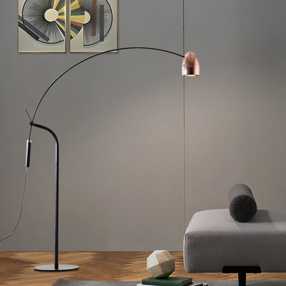 Cooley Artistic Minimalist Arc Floor Lamp, Rose Gold