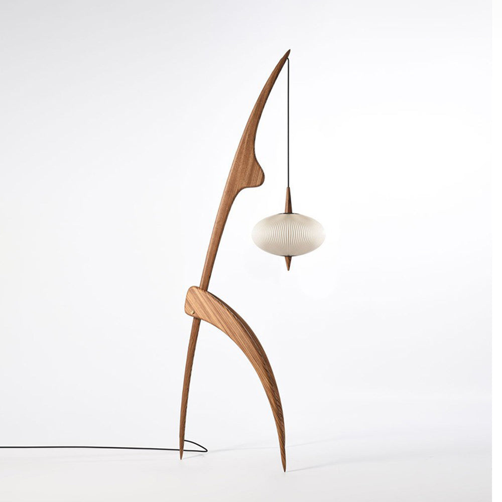 Renée Floor Lamp, Artificial Paper & Wood