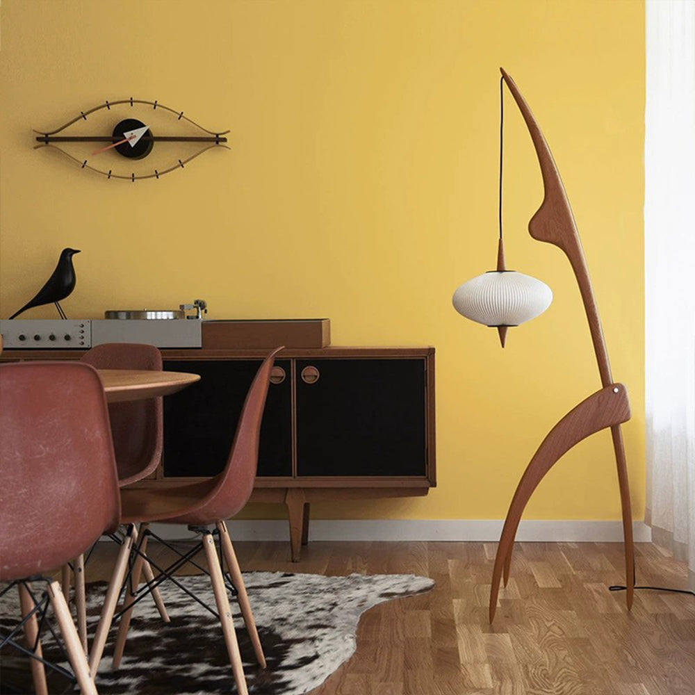 Renée Artificial Paper & Wood Floor Lamp