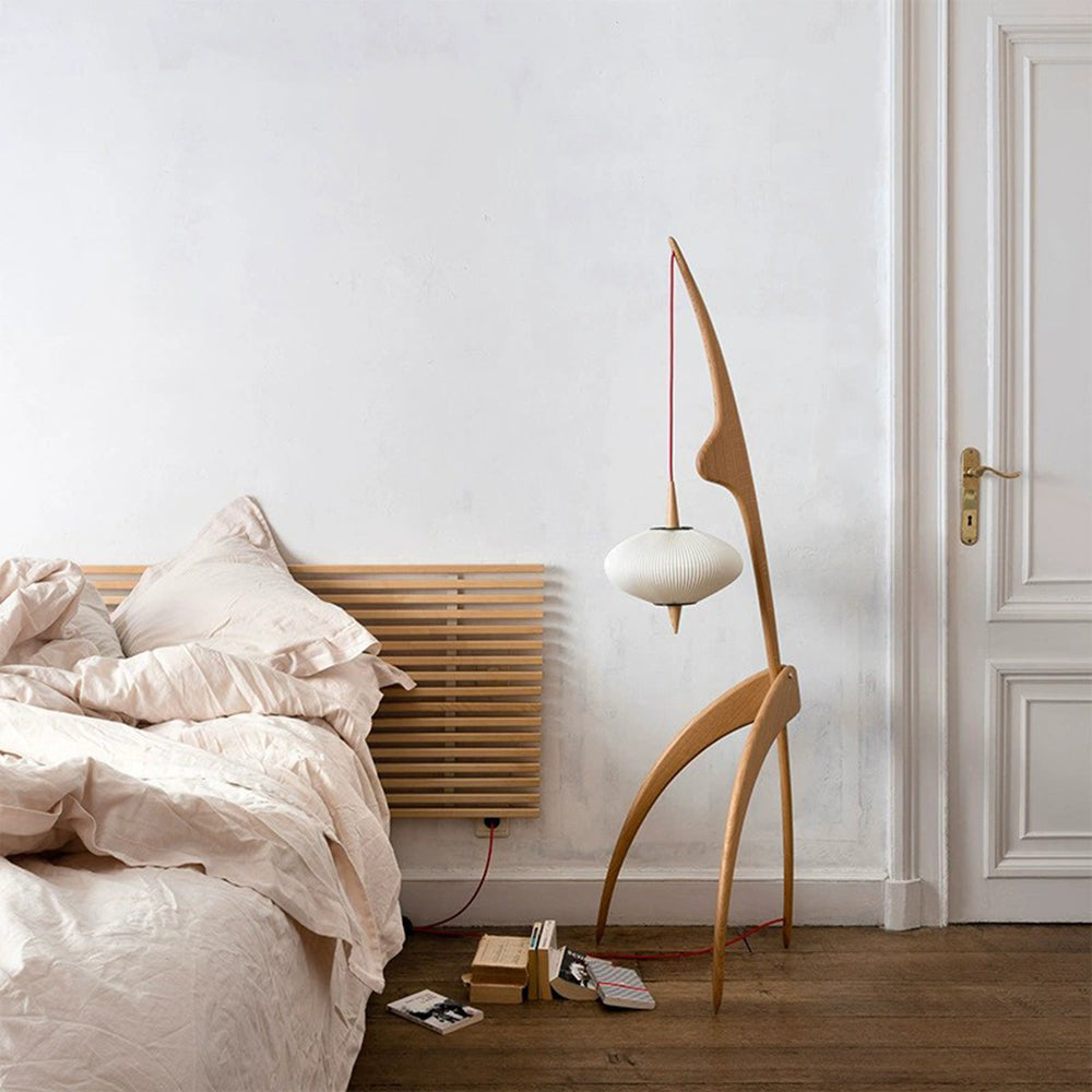 Renée Artificial Paper & Wood Floor Lamp