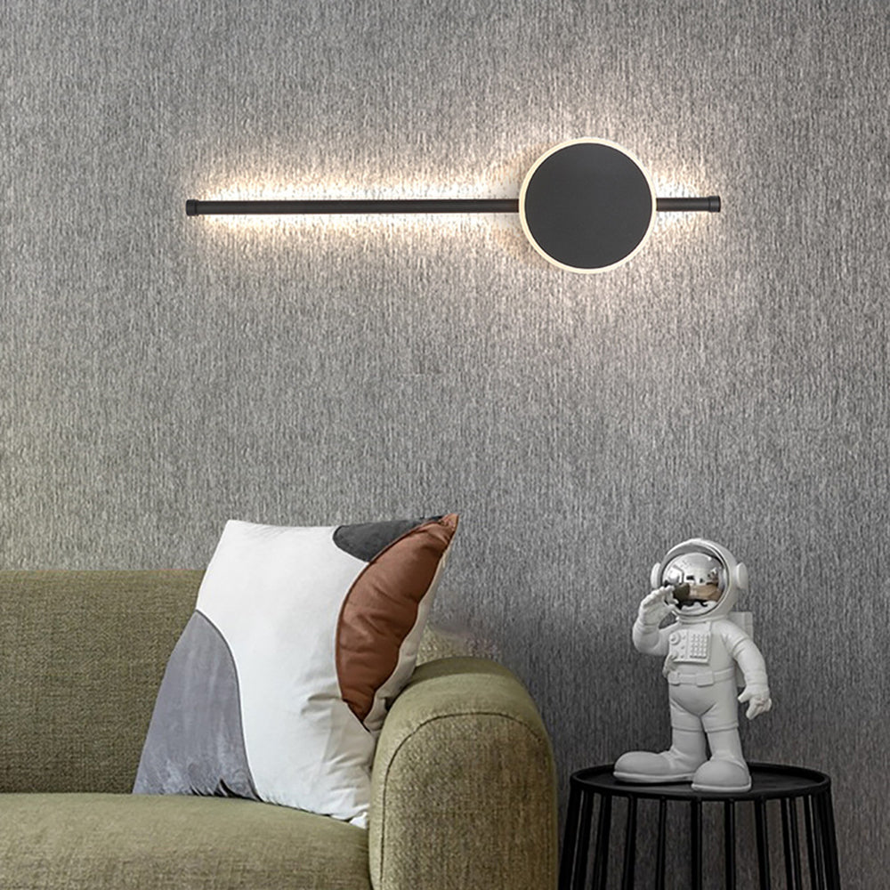 Edge Modern Round Linear Metal Wall Lamp, White/Black/Gold