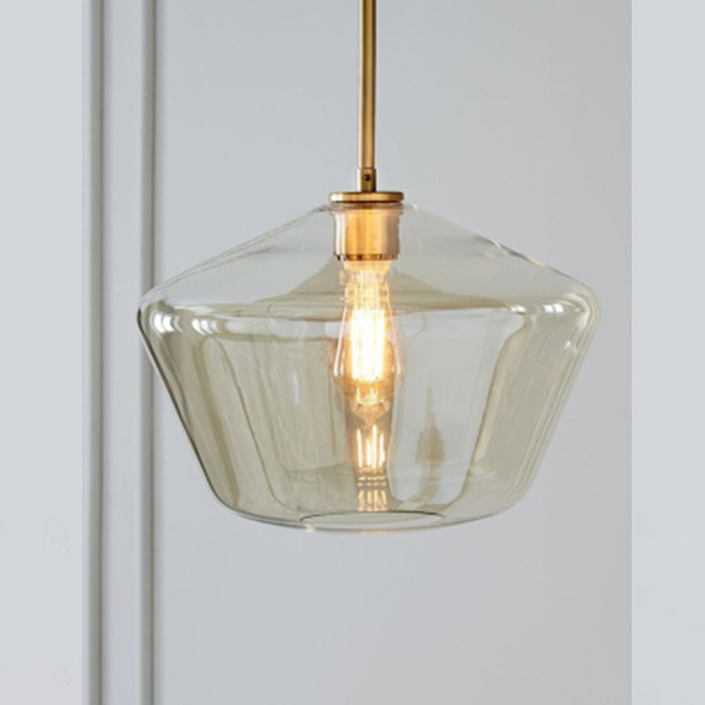 Hailie Pendant Light Clear Glass, Clear/Amber, Bedroom