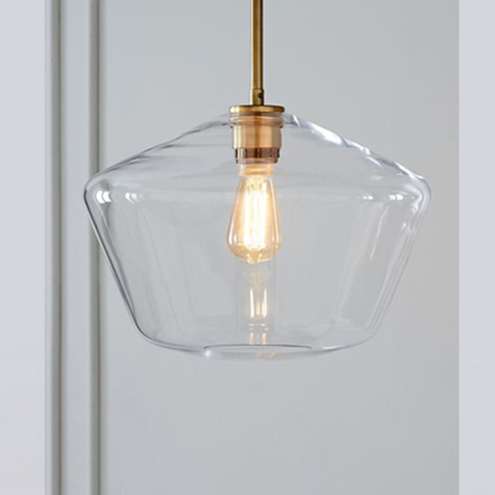 Hailie Pendant Light Clear Glass, Clear/Amber, Bedroom