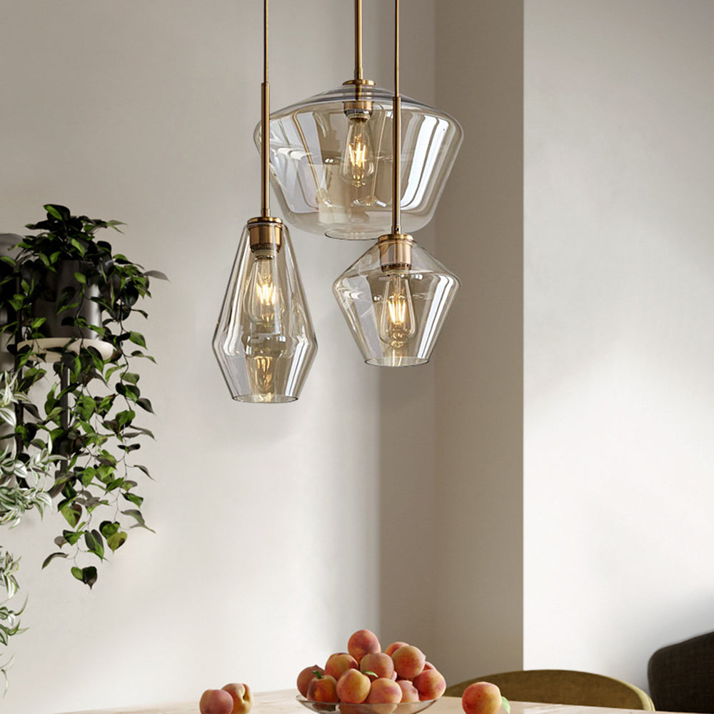 Hailie Pendant Light Clear Glass, Clear/Amber, Bedroom